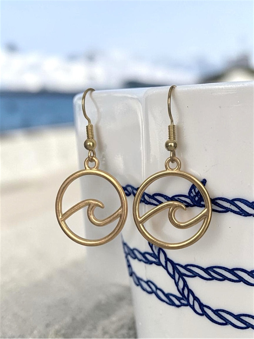 5 For $25💫Gold Ocean Wave Dangles Earrings